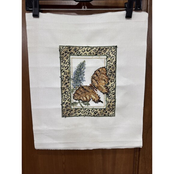 finished cross stitch Butterfly Leopard - Picture 3 of 4